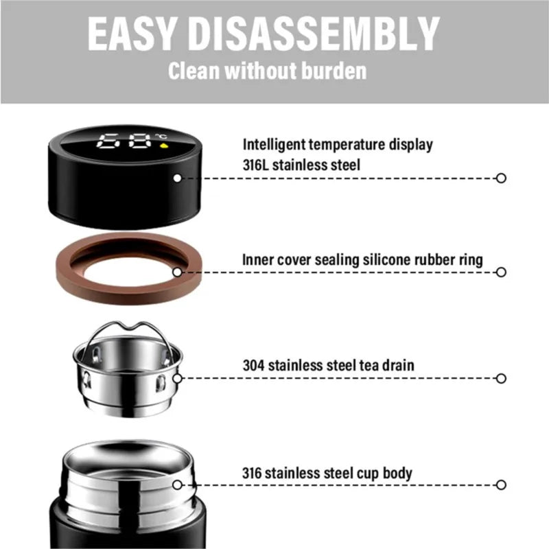 Thermos Bottle Smart Cup with Temperature Display