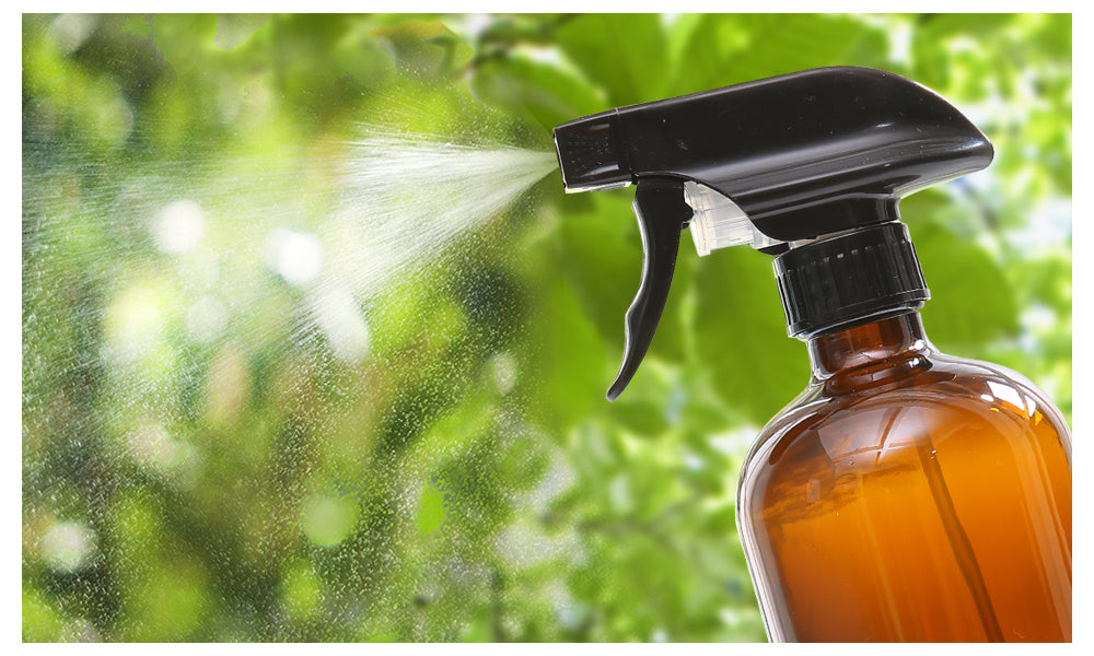 NNEDPE 4pcs Amber Glass Spray Bottles Trigger Sprayer 500ml