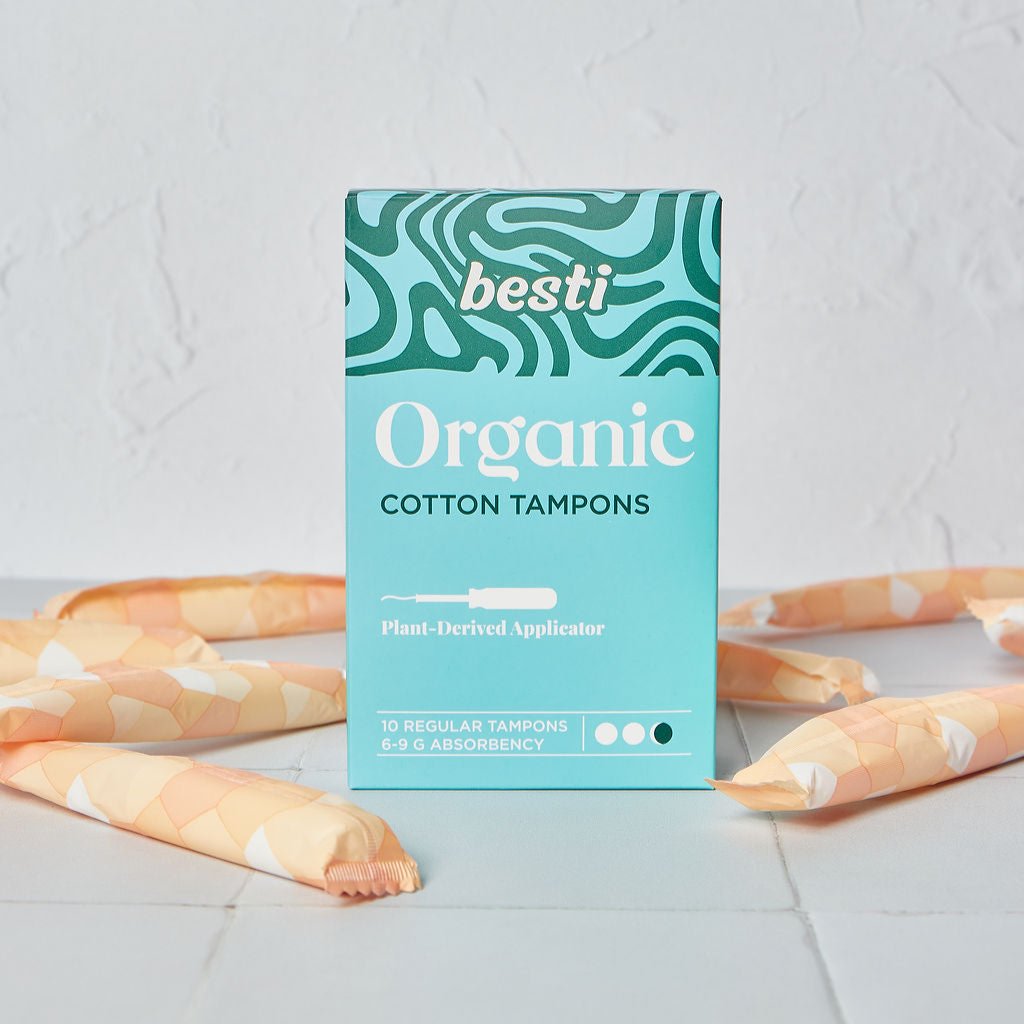 Besti 100% Organic Cotton Regular Tampons (10 Count)