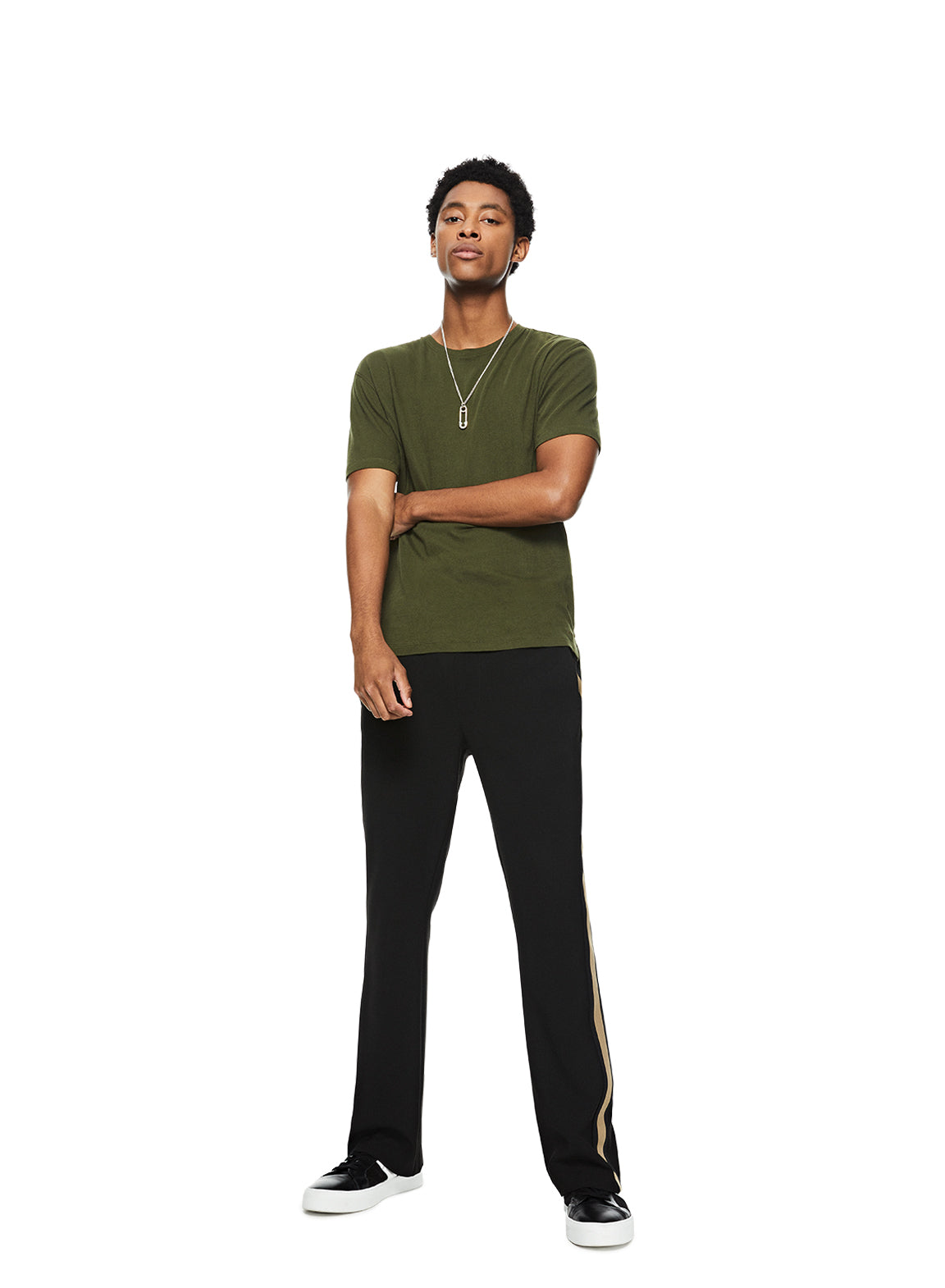 Crewneck Knit Tee (Dark Olive)