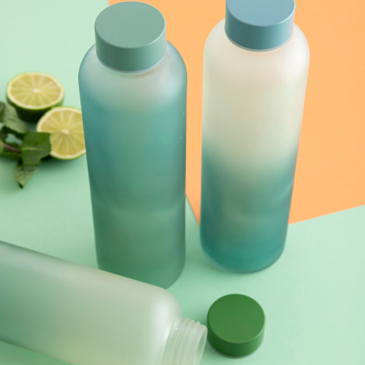 Water bottle Quid Quidate Green Glass 600 ml (12 Units)