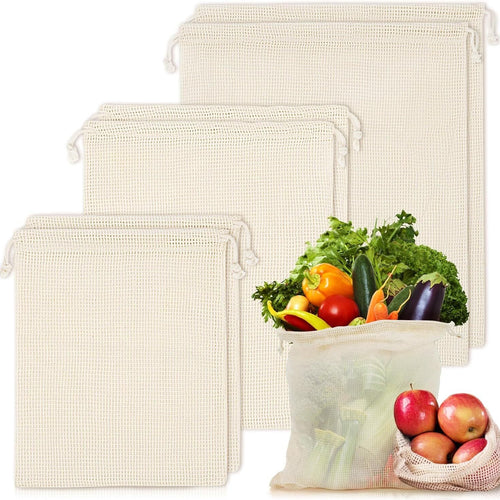 NNEDSZ Set of 10 ECOCLAND Reusable Mesh Produce Bags Fruit Grocery Storage Washable Eco Bag